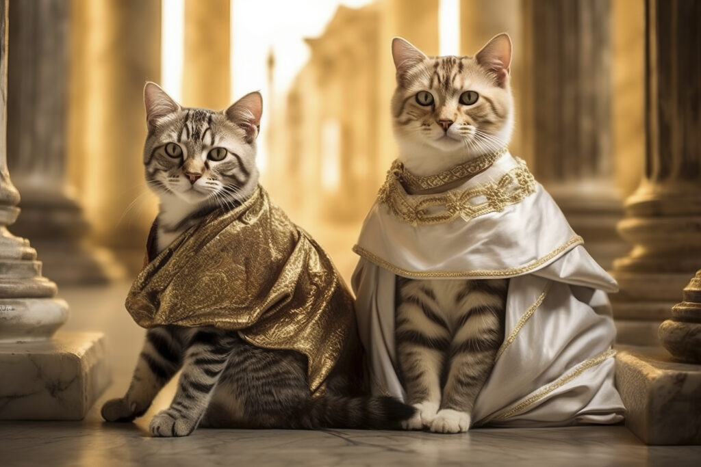 Chats romains prêts pour le carnaval de Rome