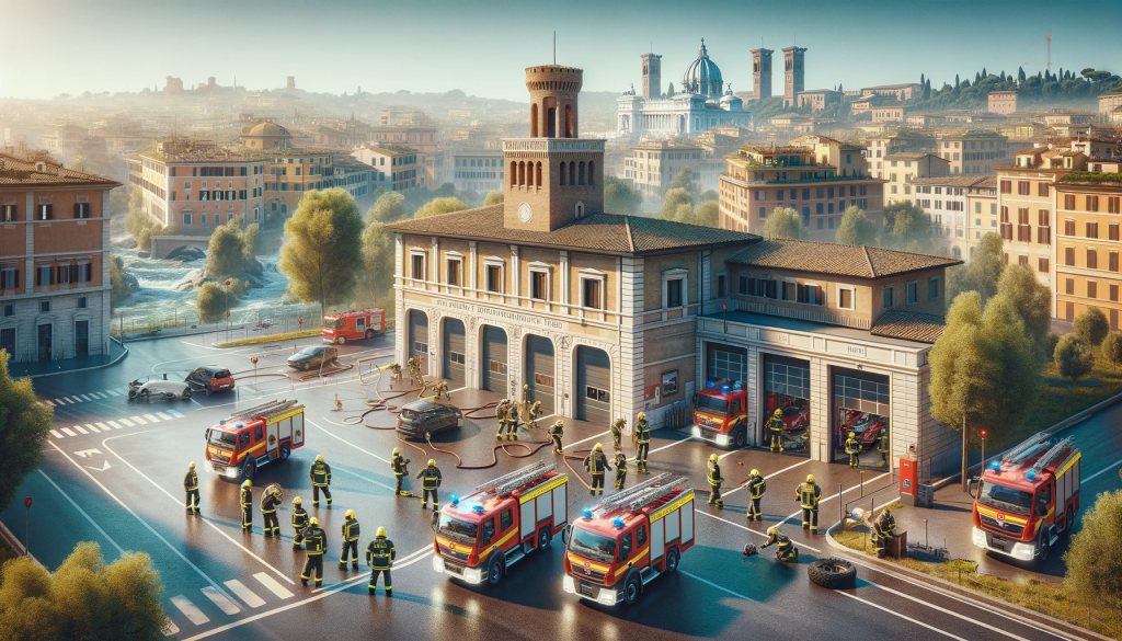 Numéro d'urgence 115 pour les pompiers à Rome, illustration symbolisant les interventions en cas d'incendie
